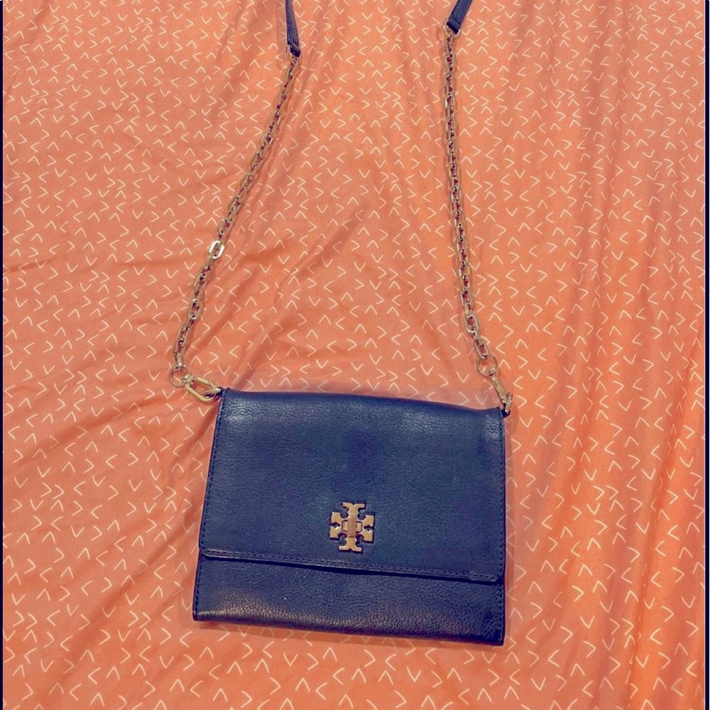Tory Burch Black Crossbody with Gold Chain